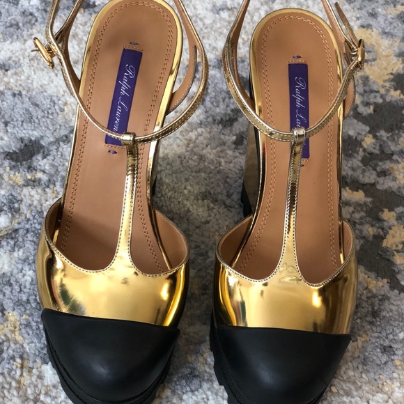 NWOT Ralph Lauren purple label Wedges - Picture 2 of 8